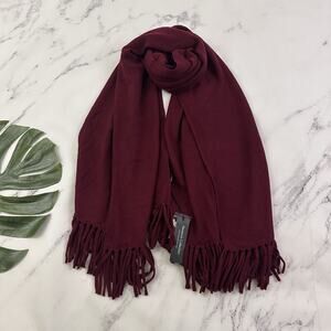 Fishers Finery Womens Cashmere Shawl Wrap New Cabernet Red Fringe Gift Box